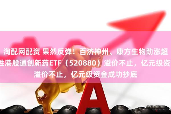 淘配网配资 果然反弹！百济神州、康方生物劲涨超4%！高弹性港股通创新药ETF（520880）溢价不止，亿元级资金成功抄底